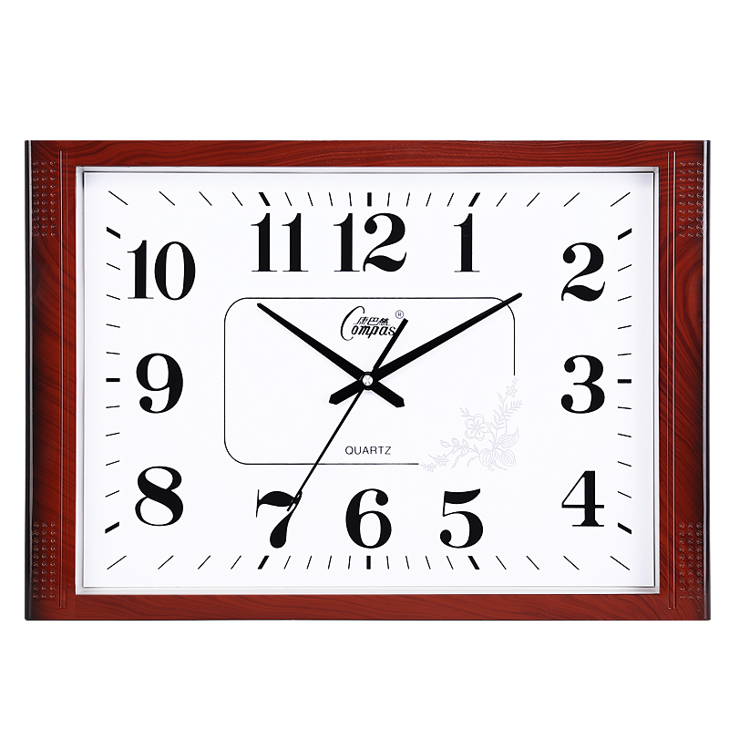 1n客厅挂钟表静音办公挂表方形简约日历时钟家用石英钟万年历