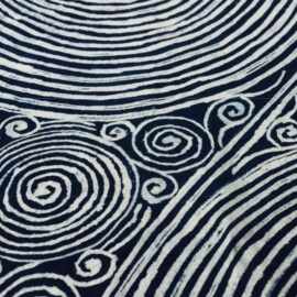 水家坊 苗族蜡染 贵州少数民族手工艺品草木染蓝染螺旋纹桌旗茶席