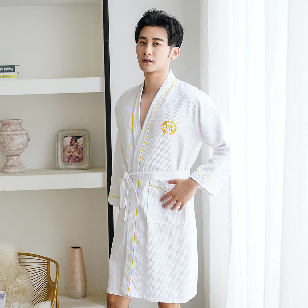 五星级酒店浴袍男女士情侣长款睡袍纯棉吸水浴衣速干全棉睡衣春秋