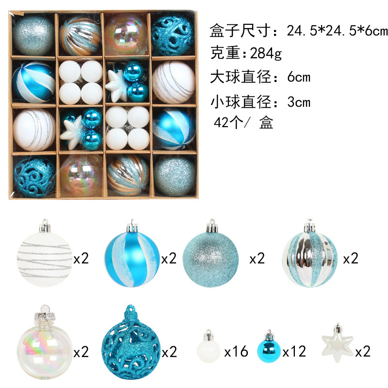 2022 Christmas Ball Set Christmas Tree Colored Drawing Ball Hanging Ornament Pendant Electroplating Ball Holiday Decoration Ball Mixed Gift Box