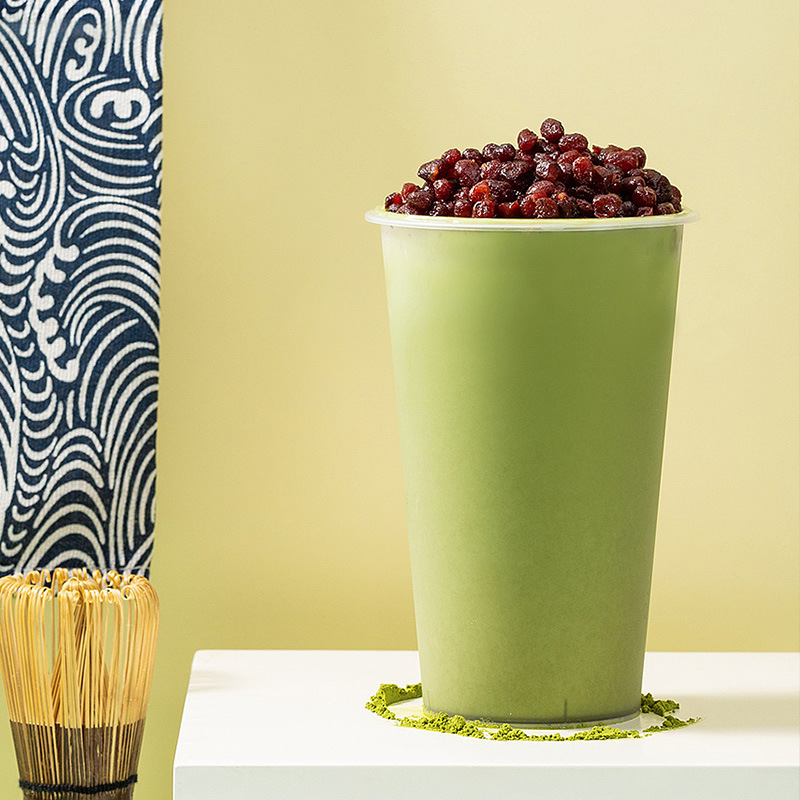 90口一次性磨砂奶茶注塑杯塑料杯外卖打包果汁冷饮杯订做定制logo
