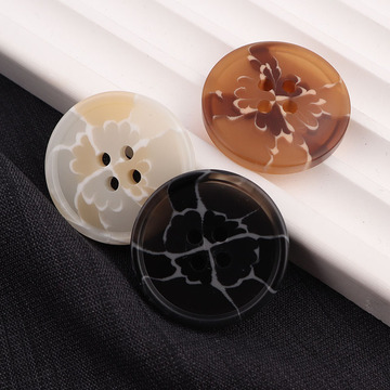 大衣风衣上衣西装裤子袖子圆形树脂四眼花纹男女士高档纽扣子