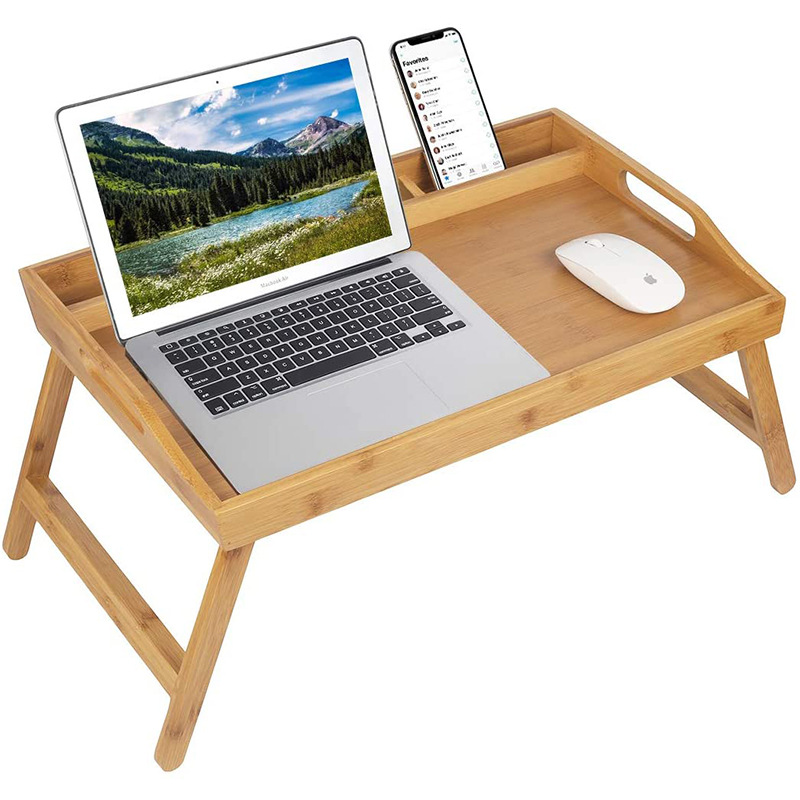 Bamboo Folding Table Lazy Table Breakfast Table Bamboo Adjustable Computer Desk Folding Dining Table Student Bed Desk