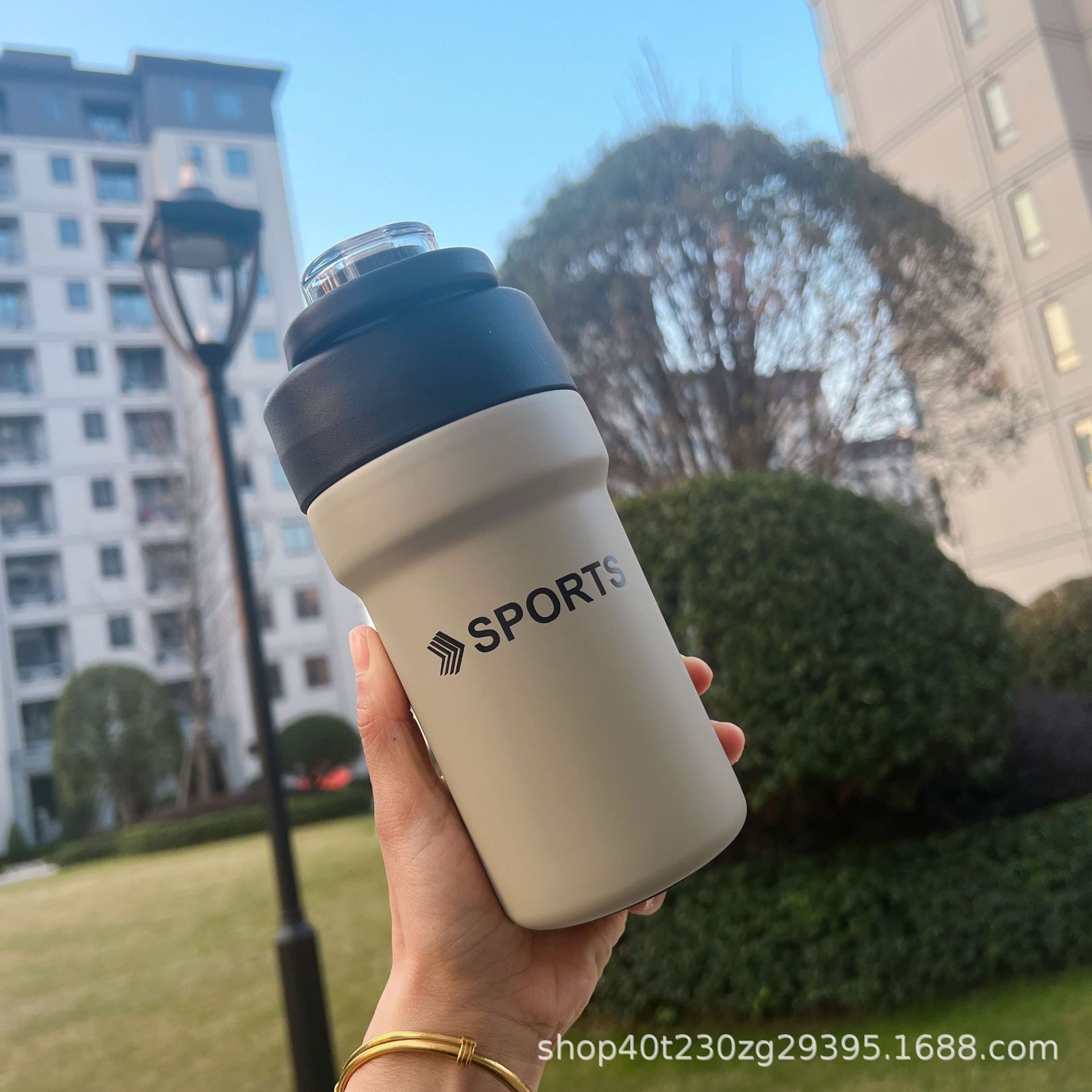 New Coffee Cup Male and Female Students Good-looking Heat and Cold Insulation Water Cup Outdoor Office Double Drink Straw Thermal Insulation Cup