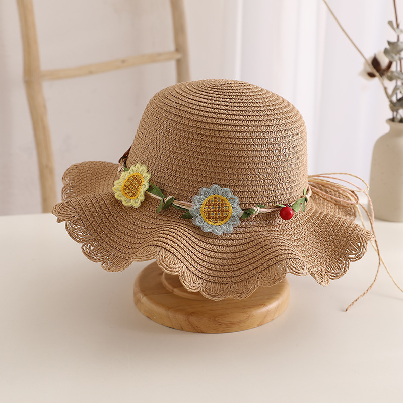 New Children Hat Female Summer Princess Beach Hat Sun Hat Little Girls' Straw Hat Sun Hat Summer Hat Baby Fisherman Hat