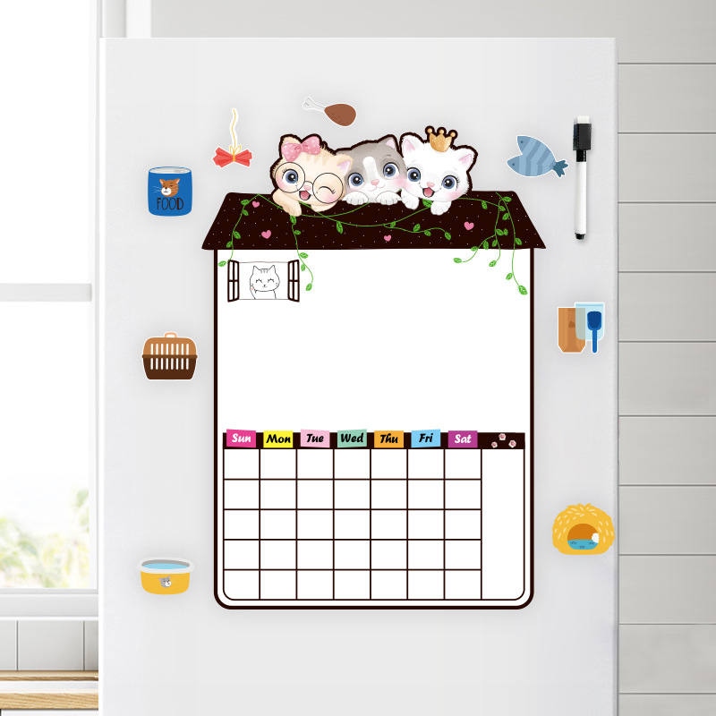 定制冰箱贴磁贴留言板可擦写备忘提示板记事贴小白板磁力磁吸贴