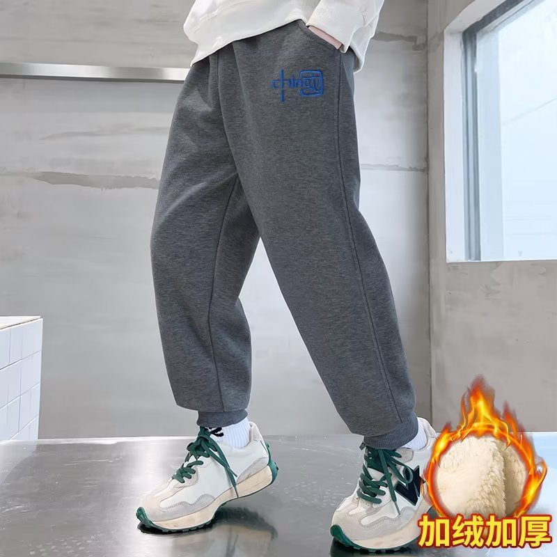 童装男童裤子春秋款中大童运动裤休闲卫裤儿童秋冬加绒加厚棉裤潮