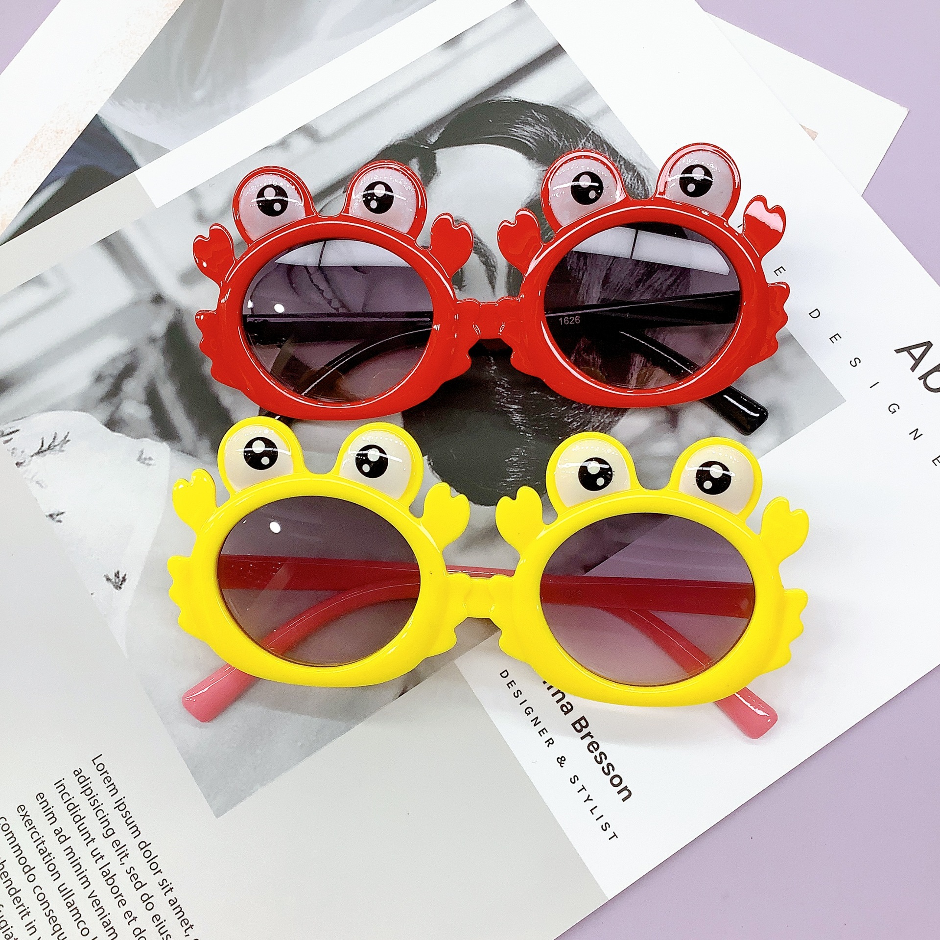 New Frog Baby Sunglasses Kids Sunglasses Korean Fashion Boys and Girls Photo Concave Shape Sunglasses