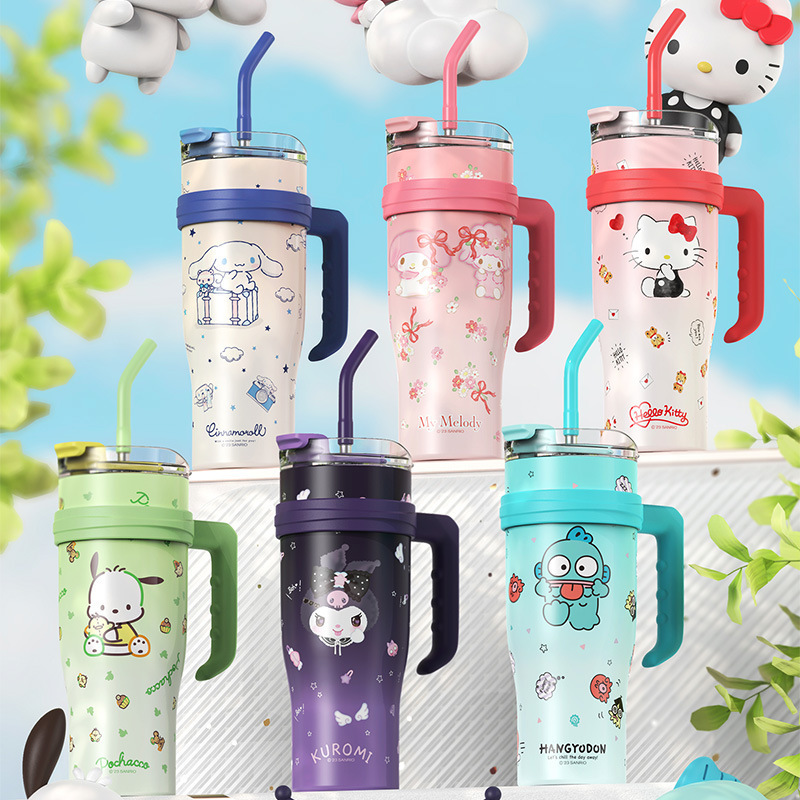 Sanrio Clow M Ugly Fish Thermos Cup Girls' Good-looking Water Cup Children's School Large Capacity Internet Celebrity Large Ice Cup