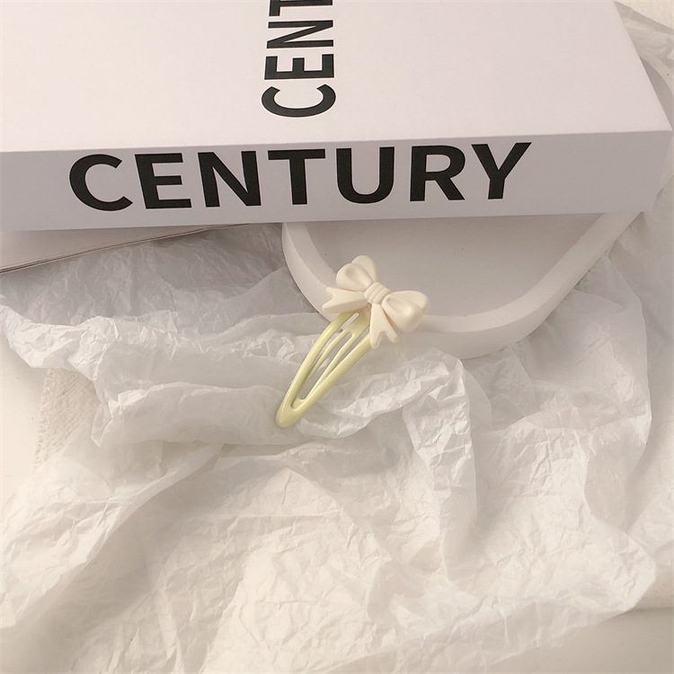 2022 New Cute Bow Barrettes Female Side Bang Clip BB Clip Hairware Small Intestine Hair Ring Hairtie