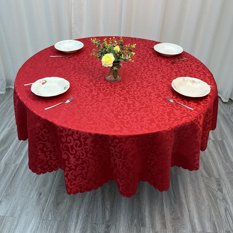 Hotel Tablecloth round Table Hotel Tablecloth round Household Coffee Table Fabric European Style Eight-Immortal Table Wedding Large round Table Table Cloth