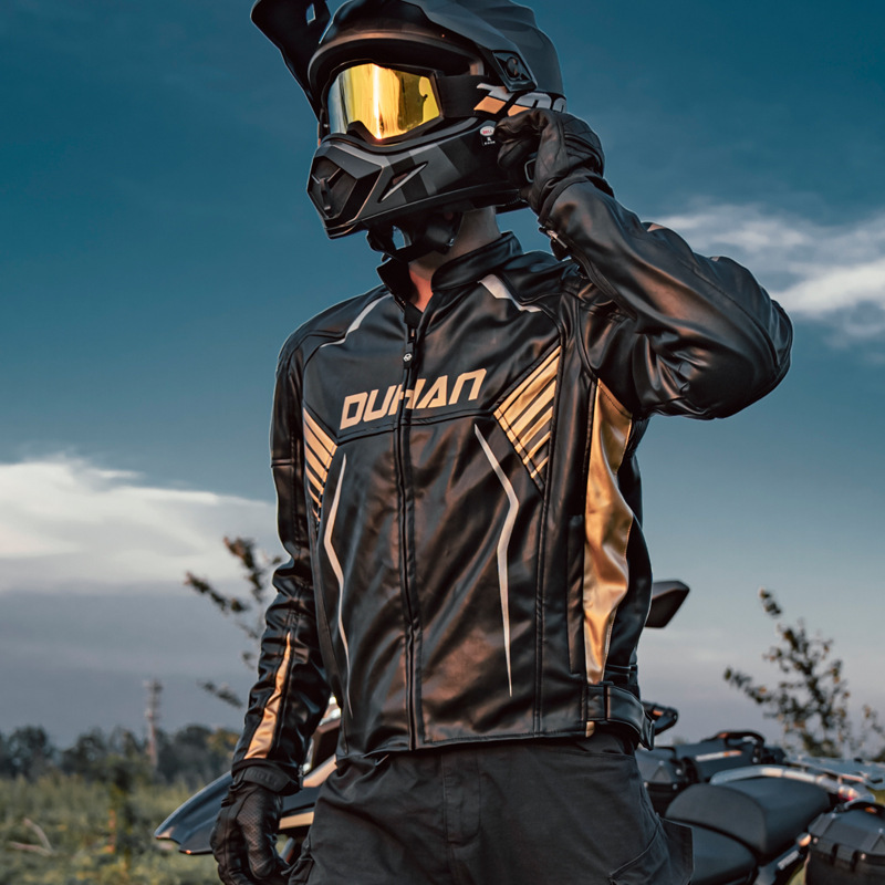 杜汉四季可穿摩托车骑行服情侣款皮衣机车超纤皮赛车服耐磨骑士装