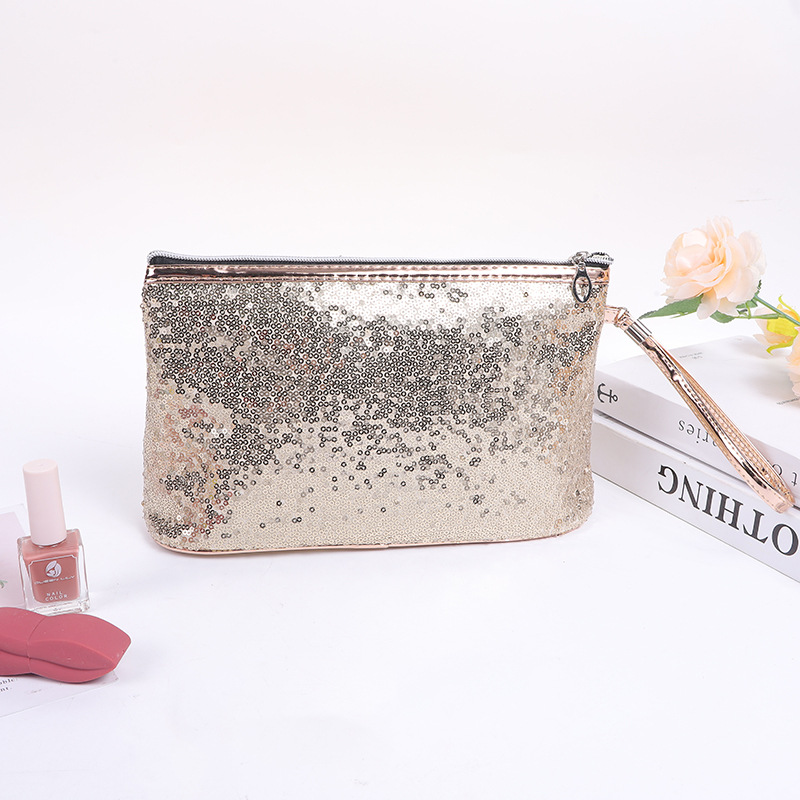 New Women's Sequin Bag Cosmetics Storage Bag Fashion Wash Portable Cosmetic Bag Factory Direct Supply