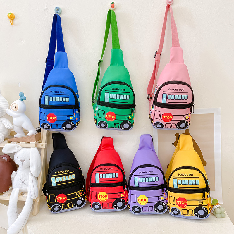 Children's Bag Summer New Korean Style Cute Car Printed Girls' Chest Bag Fashion and Trendy Boy Coin Purse Wholesale