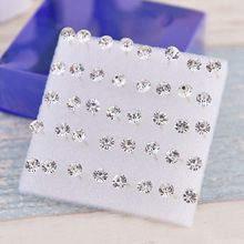 Silver Earrings Cross Heart Star Flower Stud ear Women Men