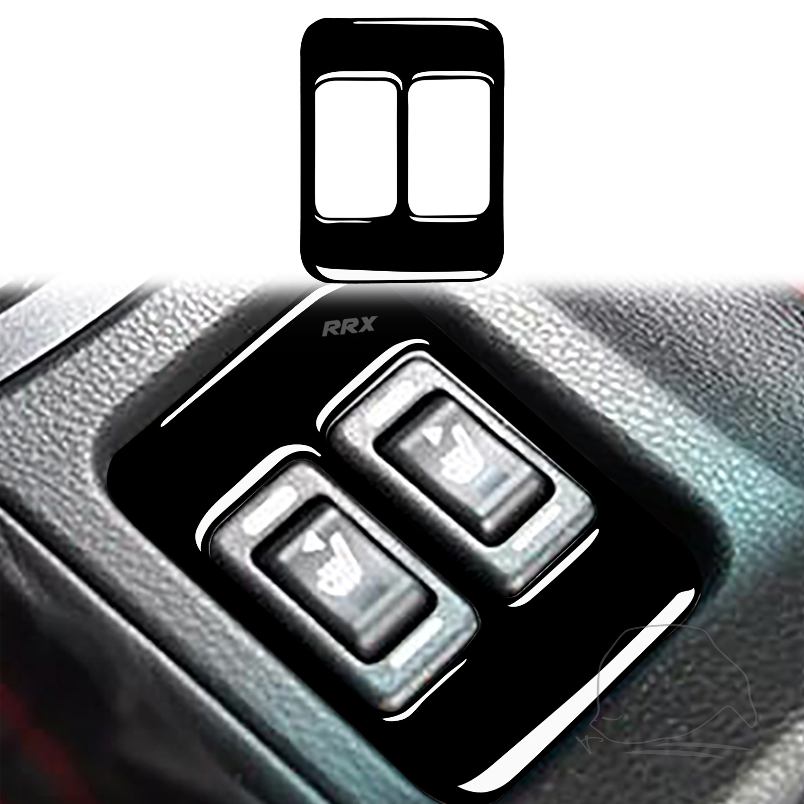 适用于17-19斯巴鲁brz丰田86座椅加热按键钢琴黑亮黑汽车内饰改装