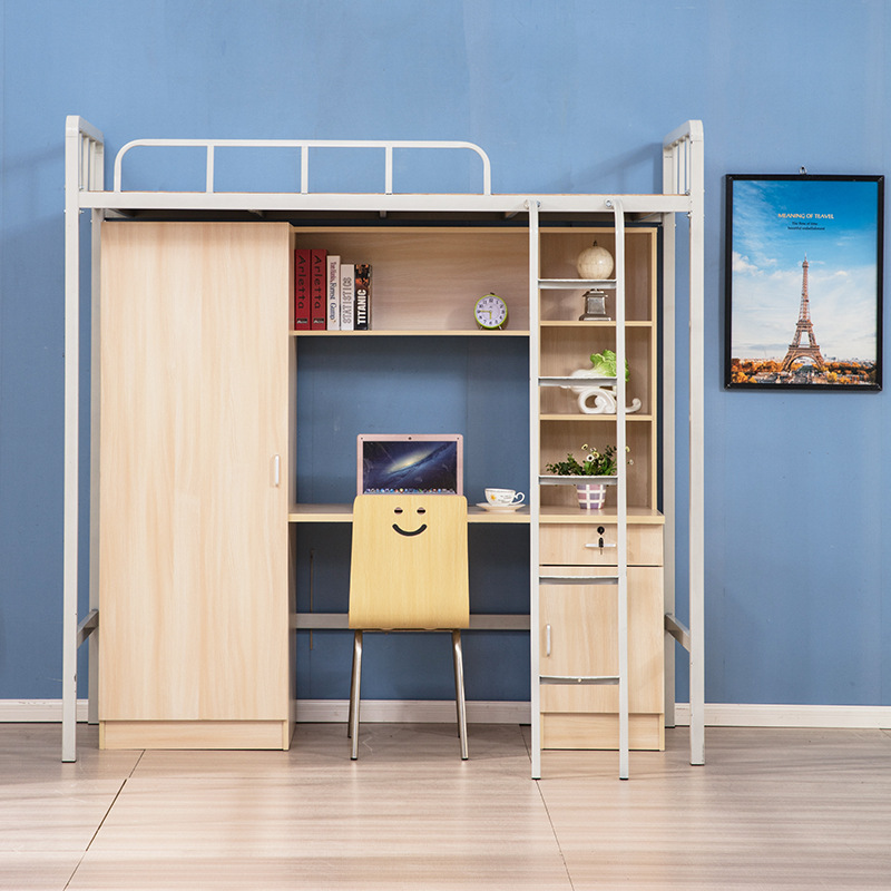 上床下桌组合床一体学校大学生宿舍床员工铁艺床小户型家用公寓床
