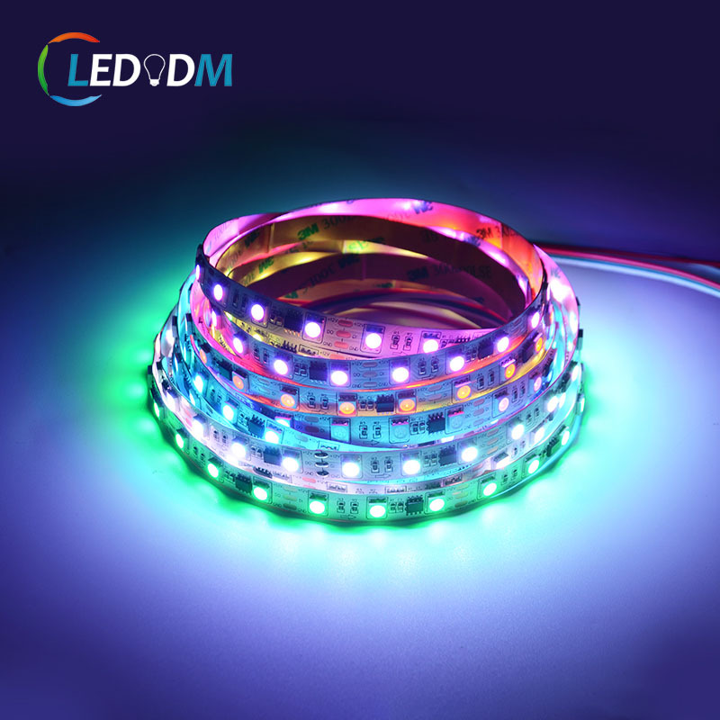 led幻彩流水跑马灯条 5050rgbw ws2811 外置单线ic 12v 30灯/米