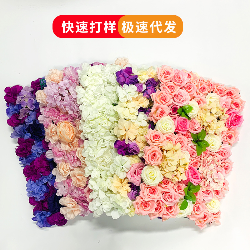 New Artificial Flower Row Home Decoration Wedding Ins Style Plastic Rose Hydrangea Artificial Flower Row Wholesale