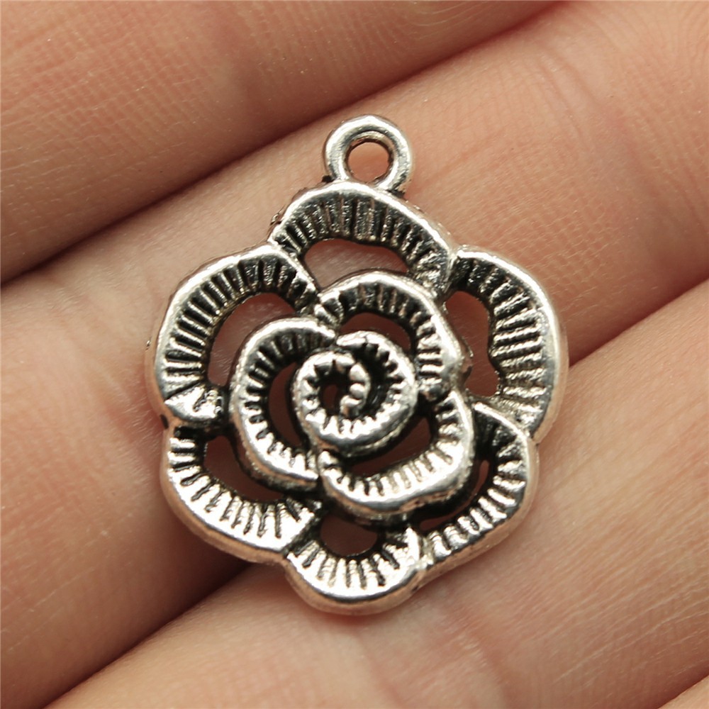 4g 多色 diy复古锌合金饰品配件 花朵吊坠-阿里巴巴