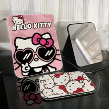 镜子hello kitty凯蒂猫折叠化妆镜随身携带小镜子家用办公补妆镜