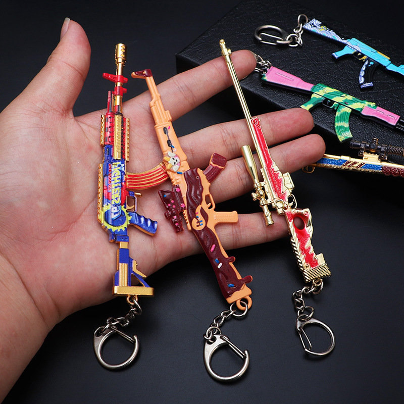 和平精英绝地求生吃鸡挂饰新款皮肤模型98kawm合金玩具摆件钥匙扣