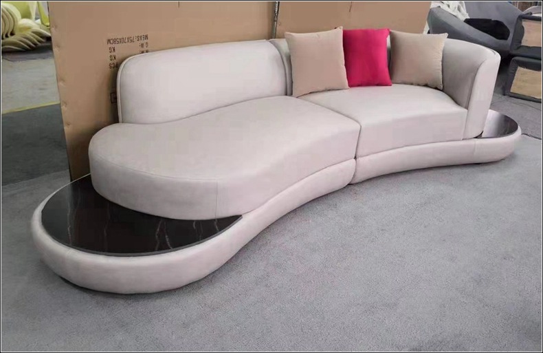 弧形沙发家用超纤皮布艺简约客厅中小户型个性组合样板间沙发