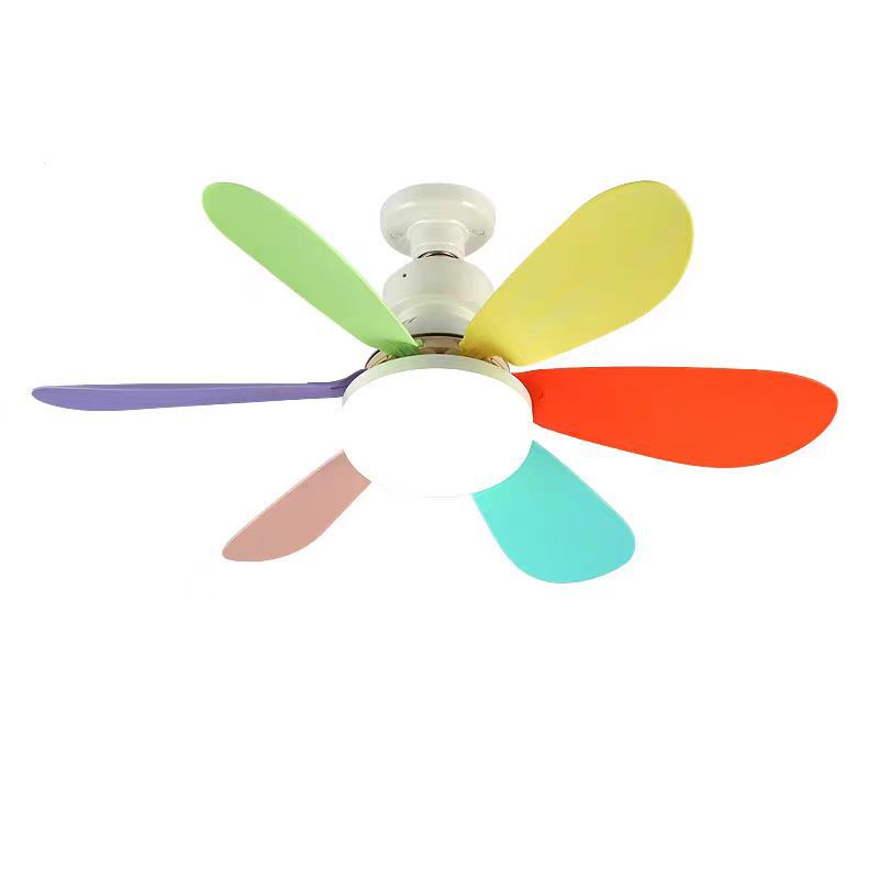 Cross-Border E27 Screw Flower Shape Fan Lamp Modern Simple Removable Fan Blade Light Creative Home Color Ceiling Fan Lights