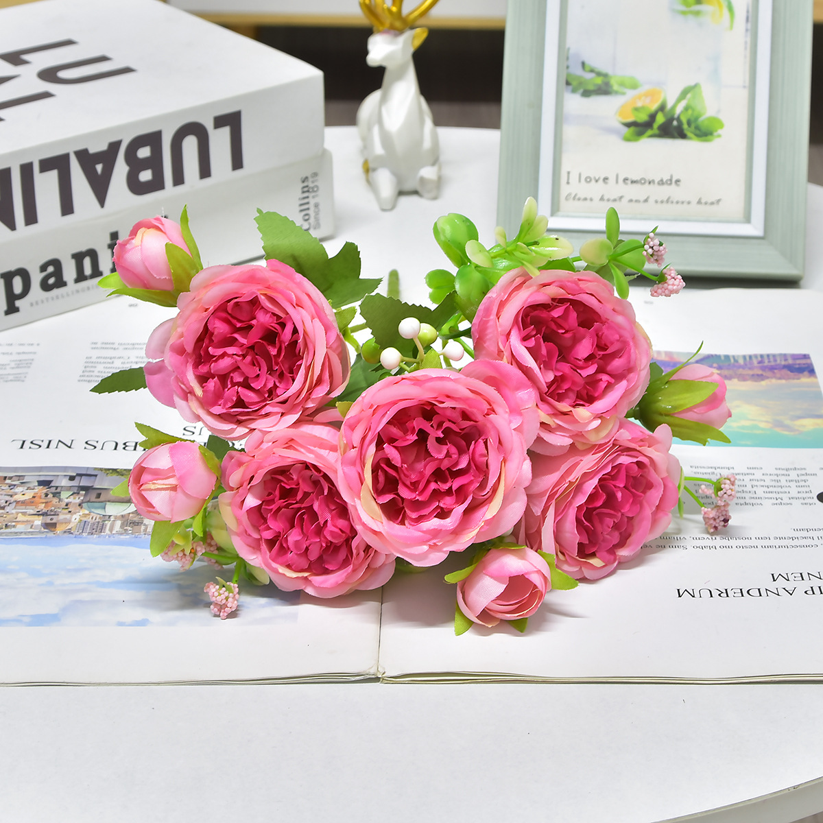 Artificial Flower Spring Color Ranunculus Asiaticus Indoor Home Decoration Wedding Set Decoration Factory Direct Sales
