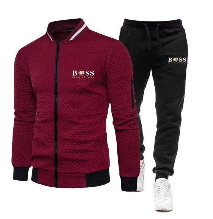 2023 Cross-Border New Arrival Men's Sport Suit Independent Station Amazon Casual Zipper Cardigan Sweatshirt and Sweatpants Suit