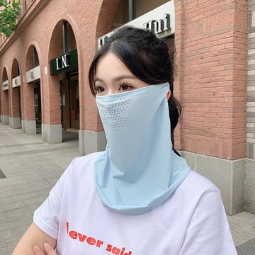 新款遮全脸防晒脸罩薄款防紫外线户外冰丝面罩男女夏天护颈围脖潮