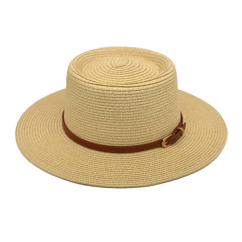 European and American Men's and Women's New Concave-Convex Top Straw Hat Outdoor Beach Vacation Spring Outing Sun-Proof Women's Dome Straw Hat