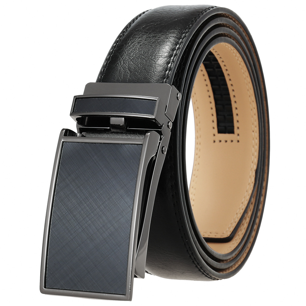 寸半反拉自动扣皮带男士腰带 时尚二层皮皮带货源充足c222505-2