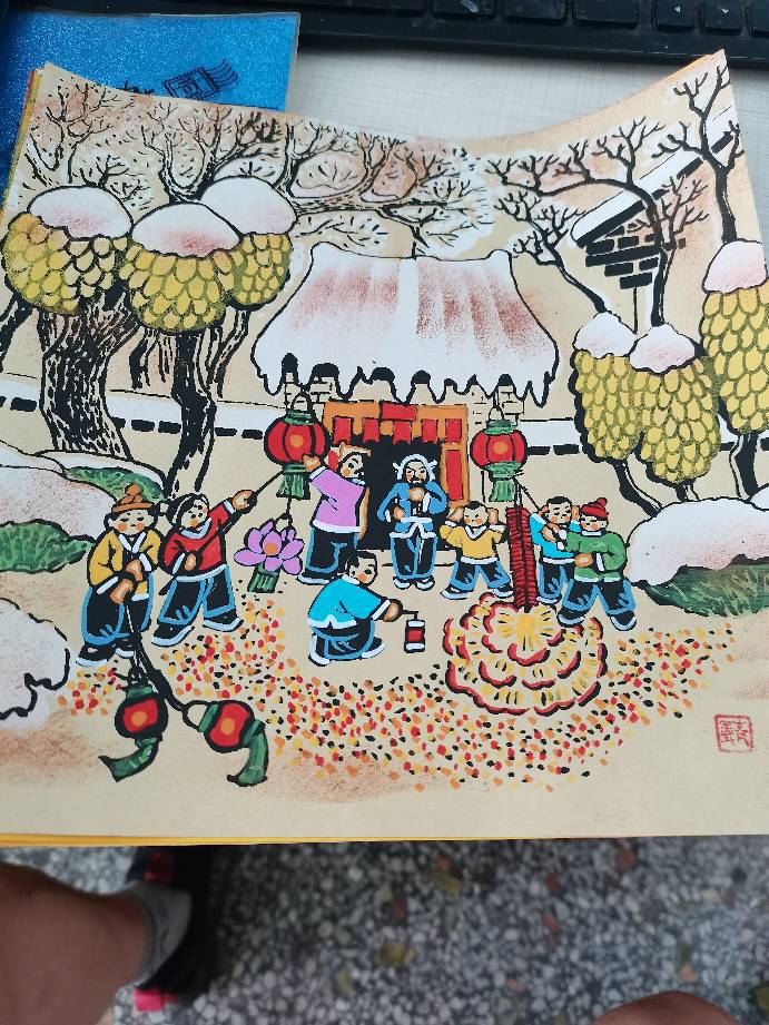 陕西民间工艺品农民画乡村农村生活田园民俗壁画创意村农民礼品