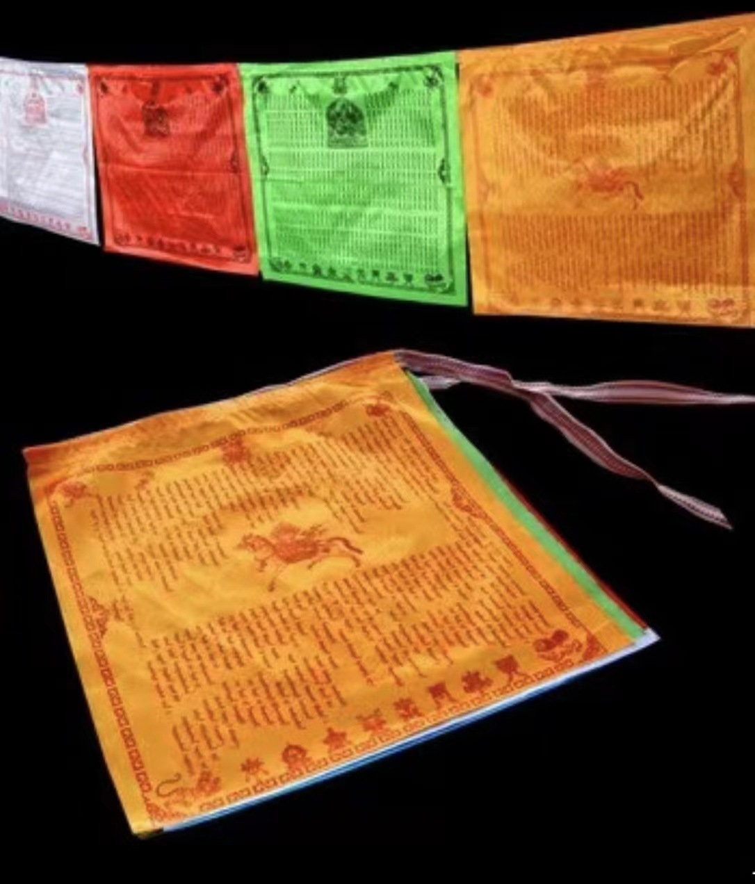 9米20张蒙古族敖包专用蒙文飞马旗经幡风马旗龙达蒙古包景点饭店