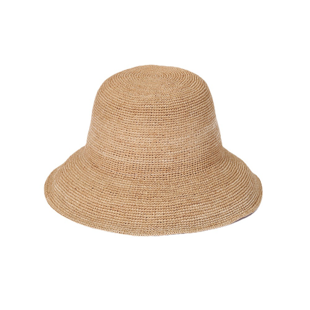 Foreign Trade Fashion Wide Brim Beach Straw Hat Women's Summer Sun Protection Foldable Hand-Woven Crochet Hat Hollow Cap Wholesale