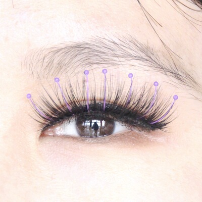 双层 彩色 多维度 展示 观看 耐用 紫色 化纤 假睫毛