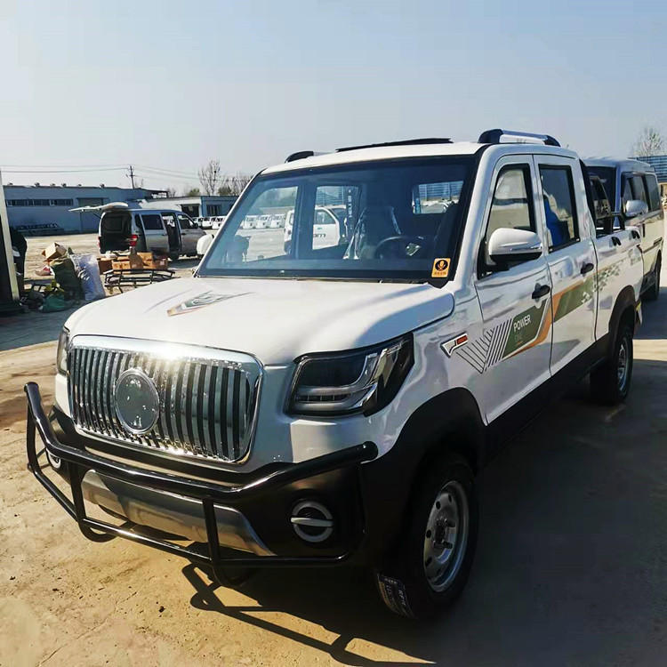 家用加长版双排皮卡四轮电动车 山区大功率四人座成人带斗货车