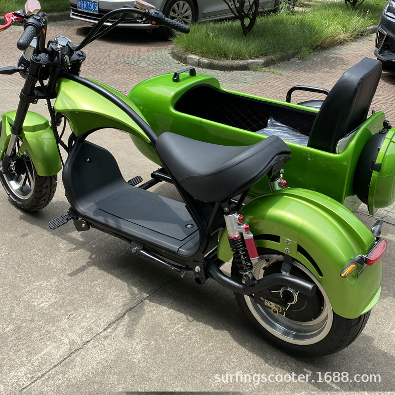 i7哈雷太子边三轮电动车挎斗边三轮电动三轮电动车代步挎子电动车