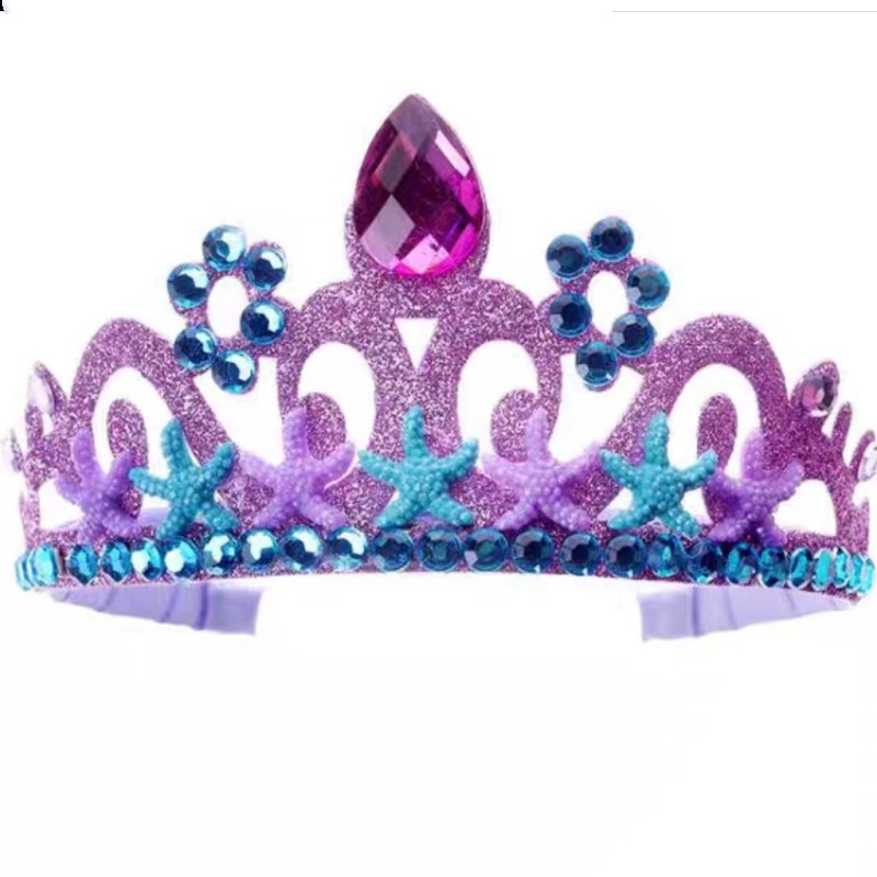 Children's Birthday Crown Mermaid Tail Jewelry Girls' Princess Crown Hair Accessories