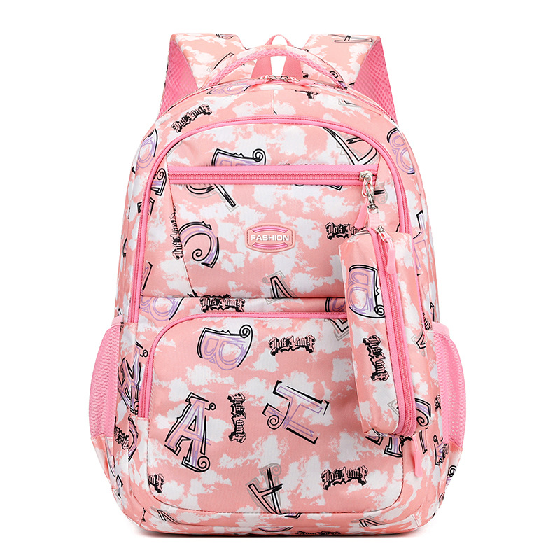 Cross-Border Foreign Trade Backpack Trendy Girl's Elementary School Pencil Case Schoolbag Korean Style Men's and Women's Casual Simple Backpack