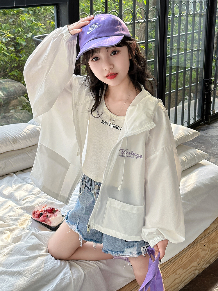 女童外套夏装2024新款洋气儿童防晒衣女孩夏季上衣女大童夏款衣服