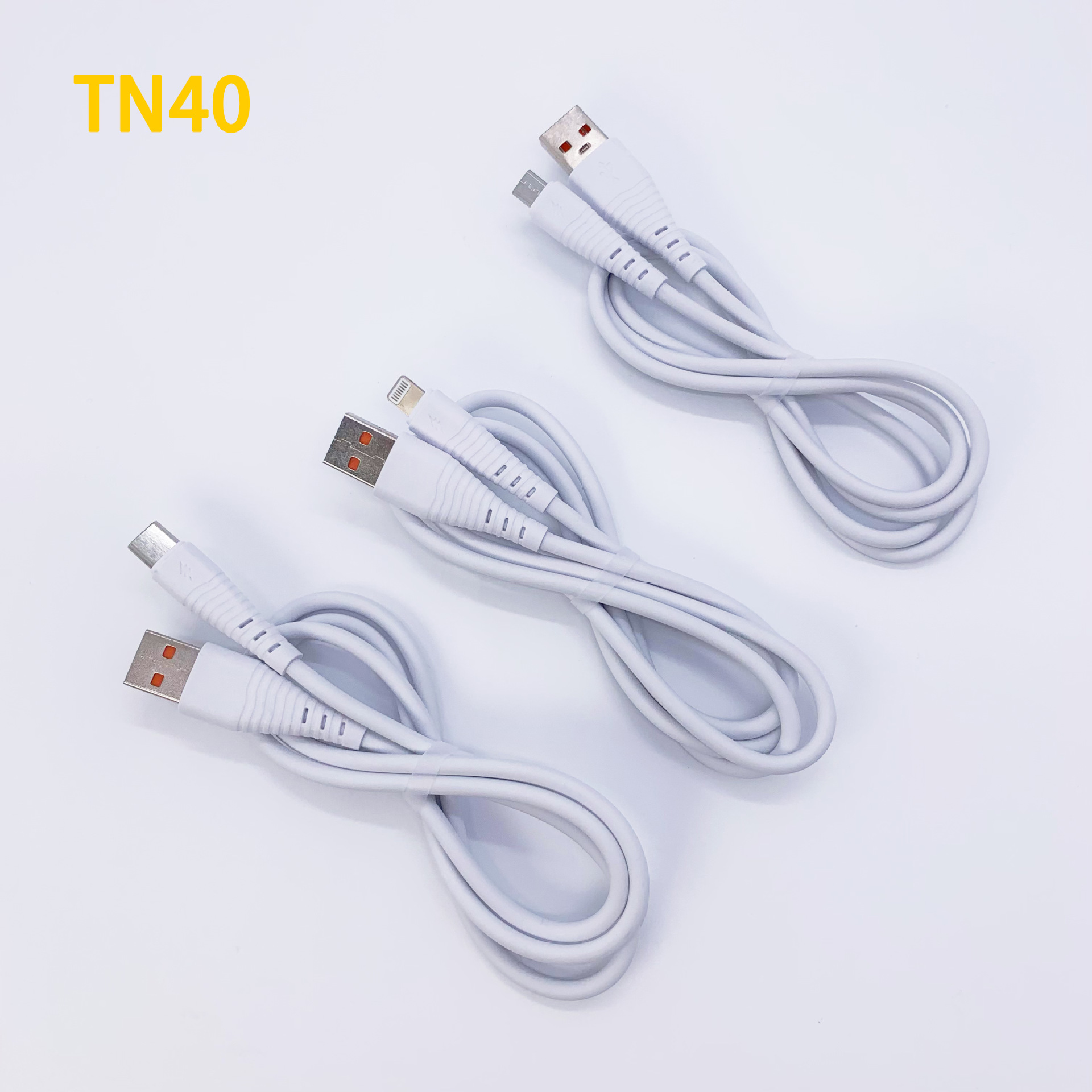 TN40 New PVC Fast Charge Data Cable Support I5 Android TC Smartphone Qc3.0 Function Delivery Supported