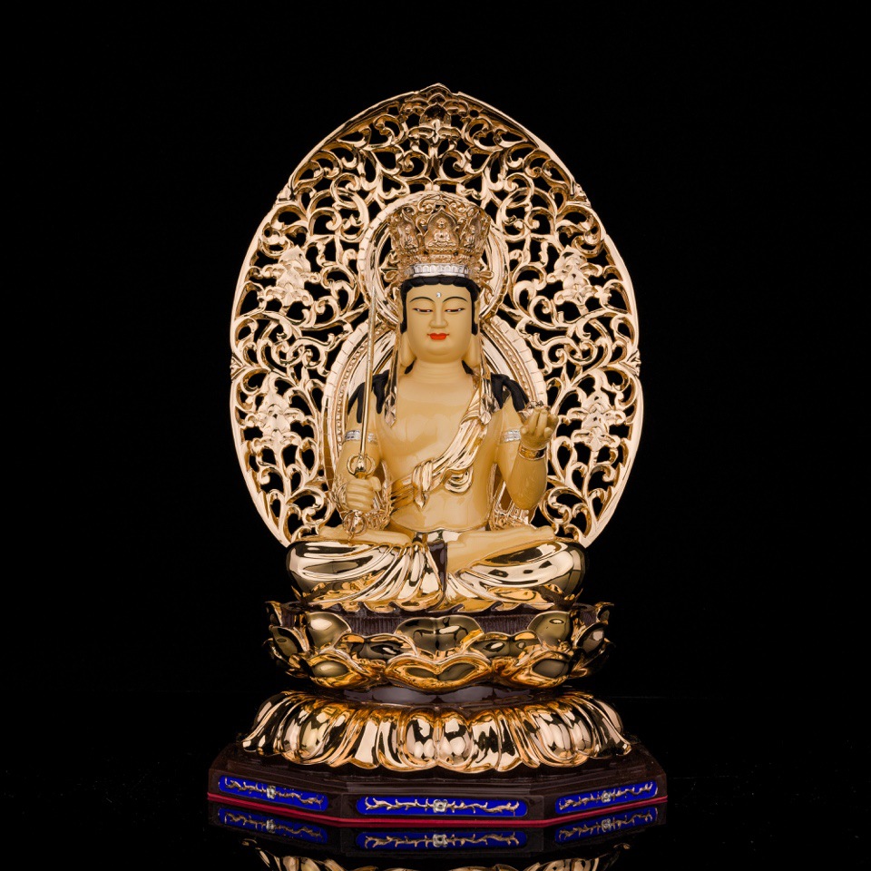台湾盛凡铜鎏金虚空藏菩萨神佛像批发家用佛堂佛教用品批发工艺品