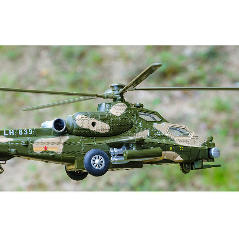 武直10飞机模型武装直升机十仿真金属战斗机合金回力声光儿童玩具