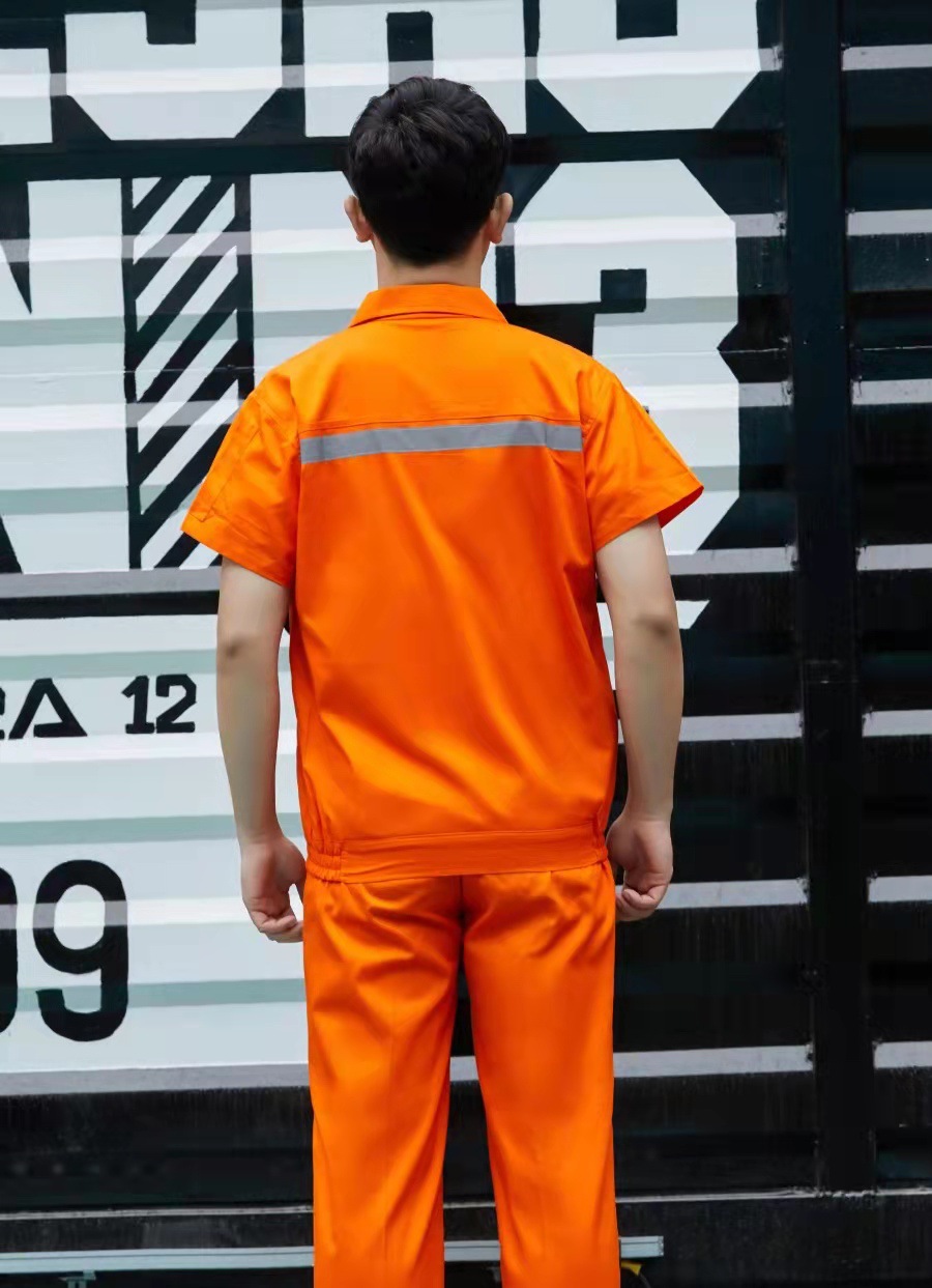 夏季反光短袖工作服厂服道路环卫工衣耐磨吸汗透气车间汽修劳保服