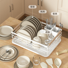 厨房置物架餐具收纳沥水碗架沥水架日式铁艺双层碗碟架金属收纳架