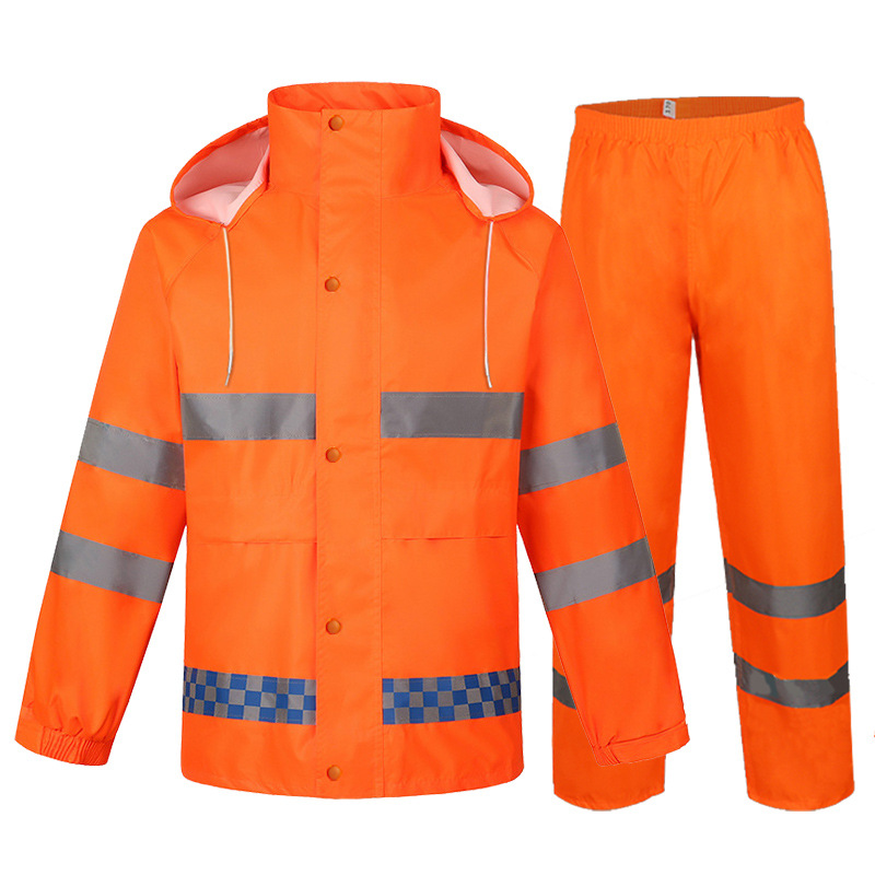Wholesale Sanitation and Labor Protection Split Reflective Raincoat Rain Pants Suit Adult Traffic Duty Emergency Body Rain-Proof Clothes