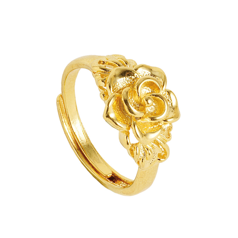 Alluvial Gold Ring Women's No Color Fading Niche Sweet Imitation Gold Women's Opening Ring Copper Alloy Accessories New Wholesale