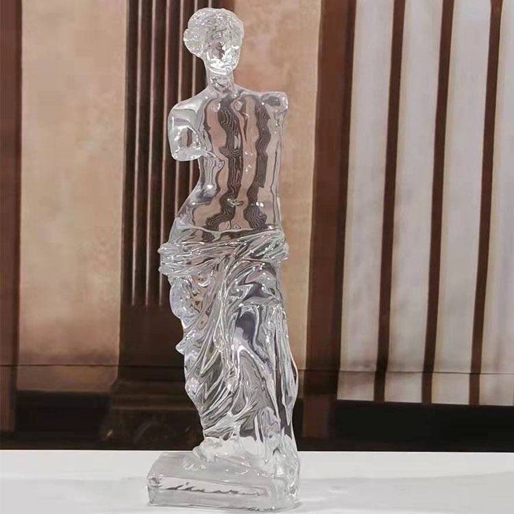 透明维纳斯人物雕塑铂晶树脂工艺品摆件室内水晶艺术软装饰品定制